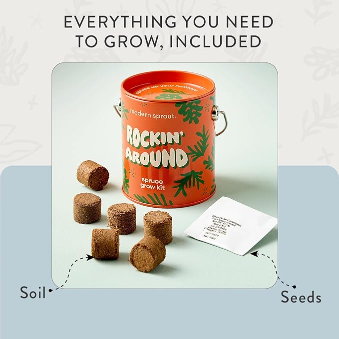 Modern Sprout Complimentary Seed Starter Grow Kits - Spruce Eucalyptus &amp Agave Seeds - Plant &amp Gardening Gifts that Grows with Love (Pack of 3)