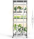Bstrip Indoor Greenhouse with Grow Light 23.5x13.8x59 Portable Metal Greenhouse Shelves with T8 2FT Full Spectrum Grow Light &amp Timer Adjustable Plant Stand for Indoor Plant Spring Seed Start