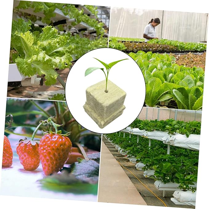 100pcs Stonewool Hydroponic Grow Cubes for Soilless Planting Gardening Supplies for Vegetable High Water Absorption Breathable Substrate Blocks