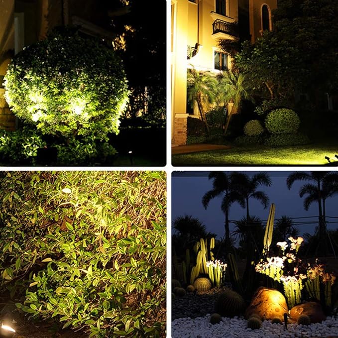 LED Landscape Lights 15W Pathway Lights DC 5V Low Voltage Spotlights Warm White IP66 Waterproof for Driveway Yard Lawn Patio Swimming Pool Outdoor Garden Lights (4 Pack)