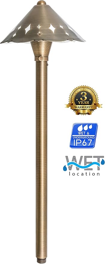 Westgate Lighting LED Area Light- Built-in Integrated LED Outdoor Light - 6 Height of Stem-Solid Brass Antique Bronze Finish Landscape Light- 12V of AC/DC Current (1)