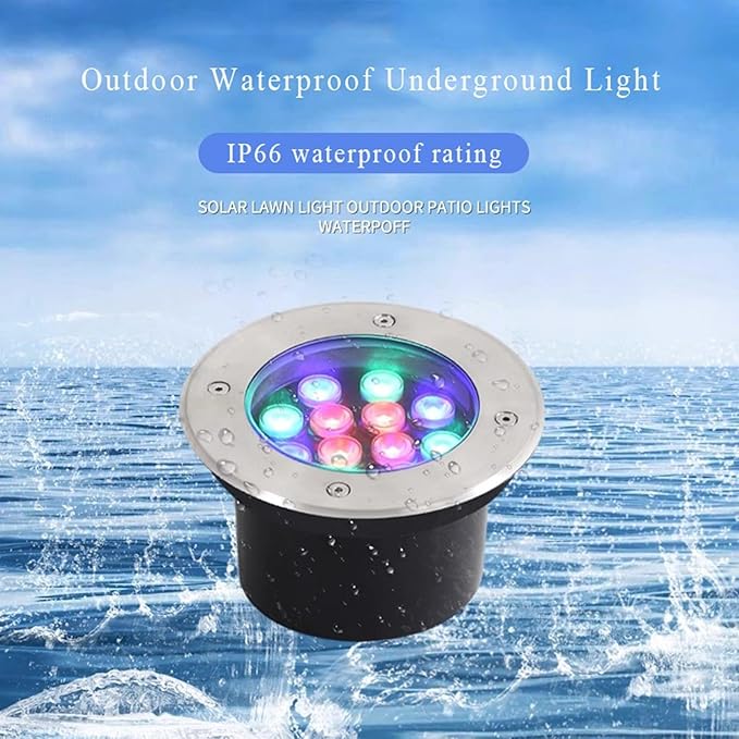 RGB Outdoor Recessed Spot Light - Landscape Lights - LED Spotlight AC 111-240V With Remote Control Courtyard Garden Color Changing Spotlight IP67 Waterproof LED Buried Lights(6W(111V~240V))