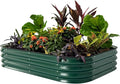 Vego garden Aluzinc Raised Garden Bed Kits 11 Tall 6 in 1 Modular Metal Raised Planter Bed for Vegetables Flowers Patio Ground Planter Box-British Green