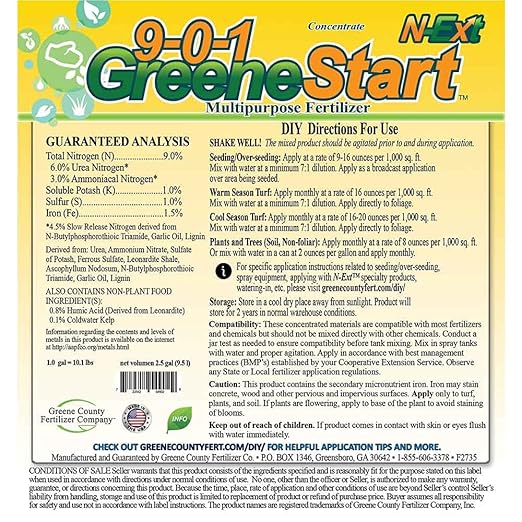 18?0?1 GreenePunch Liquid Lawn Fertilizer – 2 Gallon Pack (Covers up to 16000?sq?ft) with Sea Kelp &amp Humic Acid – Quick Green?Up &amp Sustained Color for 4–6 Weeks