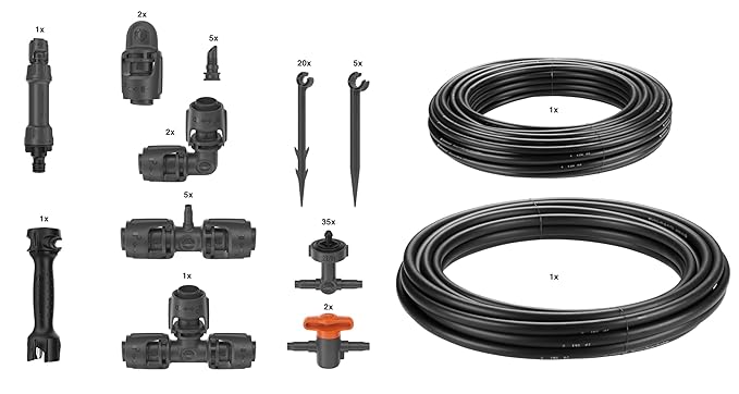 Gardena Micro-Drip-System Drip Irrigation Set Raised Bed/Bed (35 Plants): Starter Set Ready to use Water-Saving Irrigation System Simple &amp Flexible Connection Technology (13455-20)