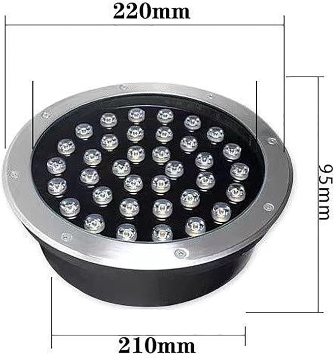 LED Landscape Lights - Outdoor Buried Lights Round Ground Lights IP67 Waterproof Recessed LED Spotlight for Deck Driveway Patio Pathway Lawn Landscape LightiYellow-48W