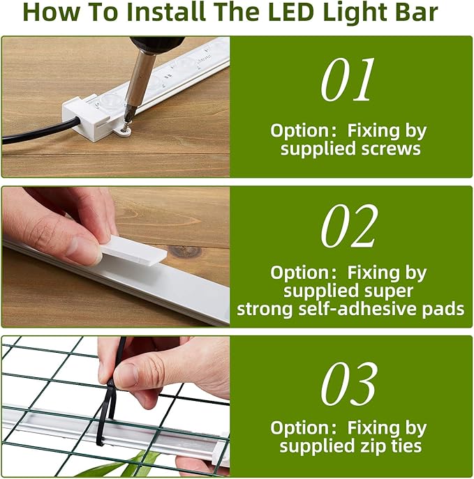 Litever Grow LED Light Strip Kits for Plants 36W with Timer Full Spectrum White Grow Lights Easy Installation. Good for Indoor Plants Grow Shelf Greenhouse Grow Cabinets
