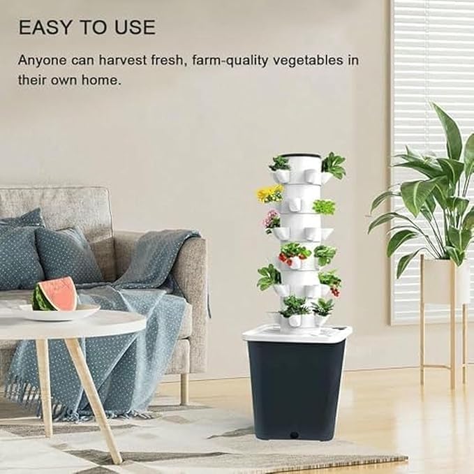 Vertical Hydroponics Garden Kit - Smart Multi-Layer Planter for 15-30 Plants Soilless Growing System for Home &amp Indoor Gardening-