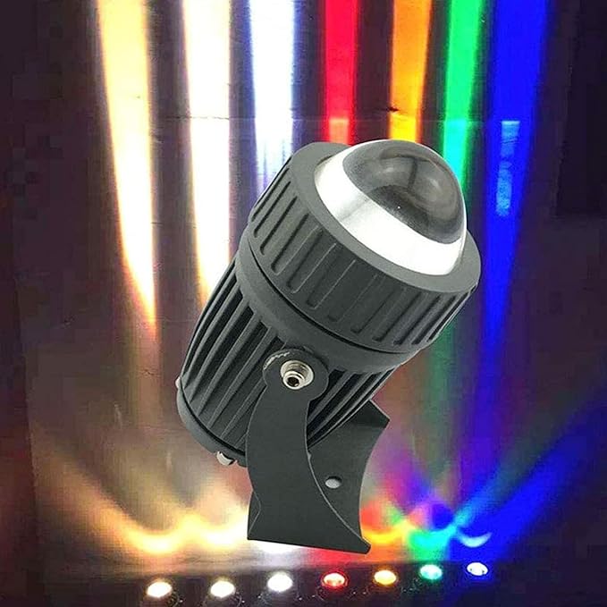 LED Beam Spotlight Rotation Outdoor Wall Lights IP66 Waterproof Ground Landscape Lights Narrow Beam Wall Washer Spotlights for Parties Building Lighting(Blue10W)