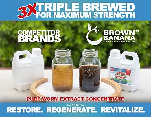 Organic Worm Castings Extract - Natural Liquid Plant Food for Stronger Roots Bigger Blooms and Healthier Soil Liquid Worm Tea Concentrate - 1 Gallon