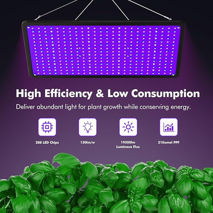 1000W LED Grow Light Full Spectrum Plant Light UV-IR Included Hanging Grow Lights for Indoor Plants Seedling Hydroponic Plants Veg Flower Growing Lamps for 3x3/2x2 Grow Tent (Actual Power 100±5W)