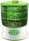 2-Tier Seed Sprouting Kit Stackable Bean Seed Sprouter Tray Ripple Soil-Free Sprouter Tray for Beans Alfalfa Seeds Bean Sprouts Machine Automatic Bean