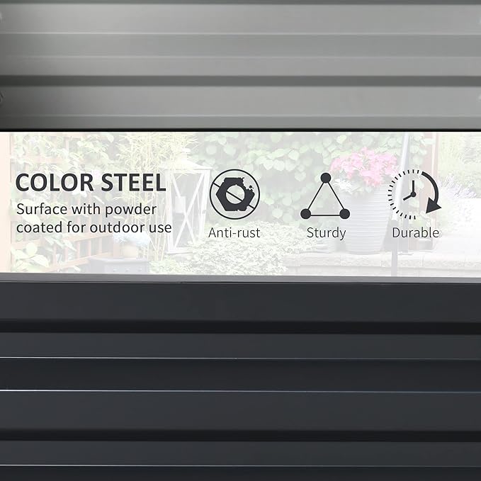 2 Piece Galvanized Raised Garden Bed 2' x 2' x 1' Metal Planter Box for Growing Vegetables Flowers Herbs Succulents Gray