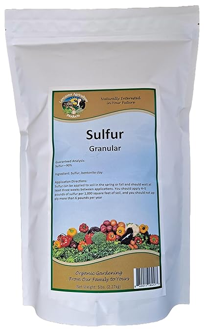 Organic Elemental Sulfur Fertilizer 90% 5 Pounds Acidic Soil Amendment Hydrangea &amp Blueberry Fertilizer Ideal for Garden Soil &amp Lawn Care - Lancaster Agricultural Products