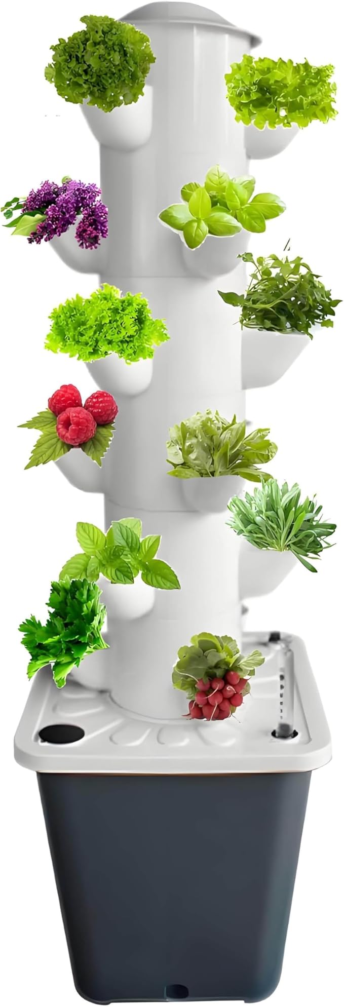 15/18/25/30 Chamber Hydroponic Tower Aquaponics Seeding System Aeroponics Kit - Garden Hydroponic System Includes Water Pump 6layers18holes