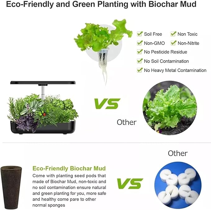 Hydroponics Growing System Indoor Garden with 35W Grow Light Full Spectrum Healthy Fresh Herbs Vegetables 12 Pods Indoor Gardening System for Gifts Kitchen Vegetable(White)
