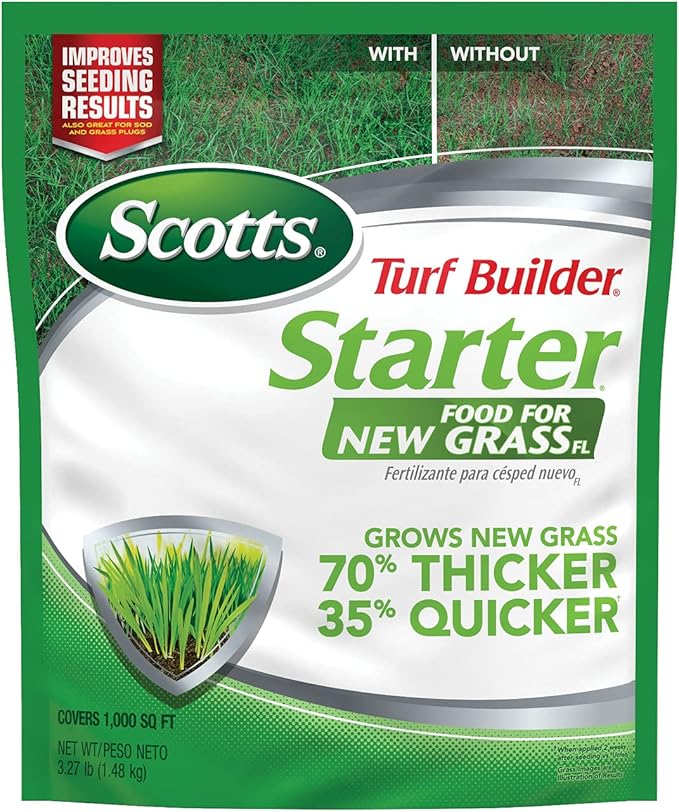 Scotts Turf Builder Starter Fertilizer for New GrassFL Use When Planting Seed in Florida 1000 sq. ft. 3.27 lbs.
