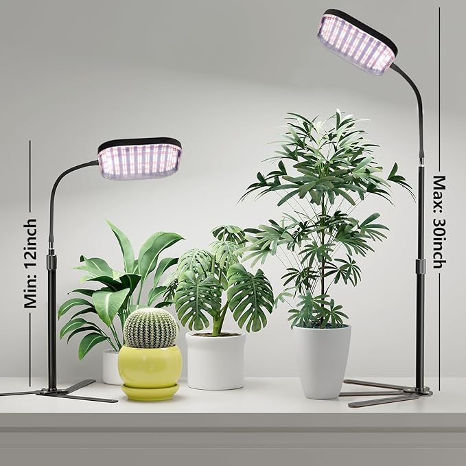 Super-Bright Grow Light 100W 336LEDs 6000K White Full Spectrum Plant Growing Lamp for Home Office Indoor PlantsAdjustable Height &amp Auto Timer 4 8 12Hrs 12V 3A High Power Output for Faster Growt