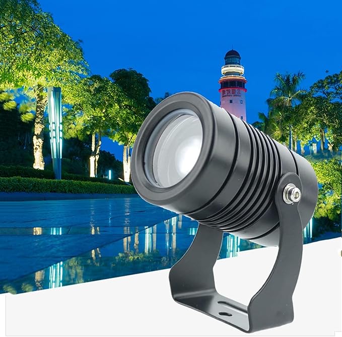 Rotation Spotlight - Led Beam Light Outdoor Building Exterior Wall Projector Lights IP67 Narrow Beam Spot Lights DC24V/AC85-265V Outdoor Landscape Lights Floor Lamp(Red10W(AC85-265V))