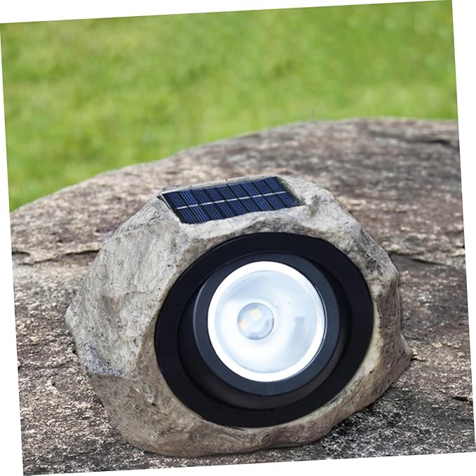 1pc Imitated Stone Solar Spotlight Brightness Decorative Outdoor Lamp for Gardens Patios and Lawns Weather Resistant Solar Light Dual Options Warm