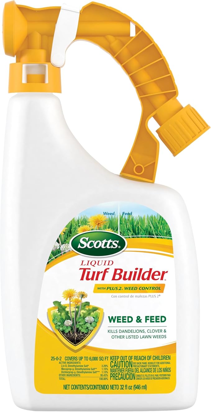 Scotts Liquid Turf Builder Lawn Food and Scotts Liquid Turf Builder Plus 2 Weed Control 3 Container Bundle