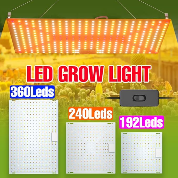 2 Pack 2000W LED Planting Grow Light with 2025 Upgraded Dimmable Full Spectrum LED Growing Lights with UV&ampIR for Indoor Plants Greenhouse Increase Yield&ampCrop Quality Grow Lamps Promote Photosy