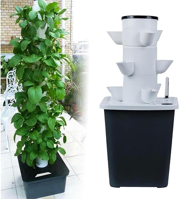 Hydroponics Tower System of Garden Hydroponic Culture A Plain Cultivation Kit for Herb Fruits and Vegetables with Moisturizing Pump Adapter Network Packages Fruit Timer