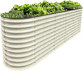 Olle Galvanized Planter for Vegetables 12-in-1 Large Metal Raised Bed Gardening Kit for Outdoors 32 Tall Size 5X5 Feets 8X2 Feets 4x8 Raised Garden Bed Ivory