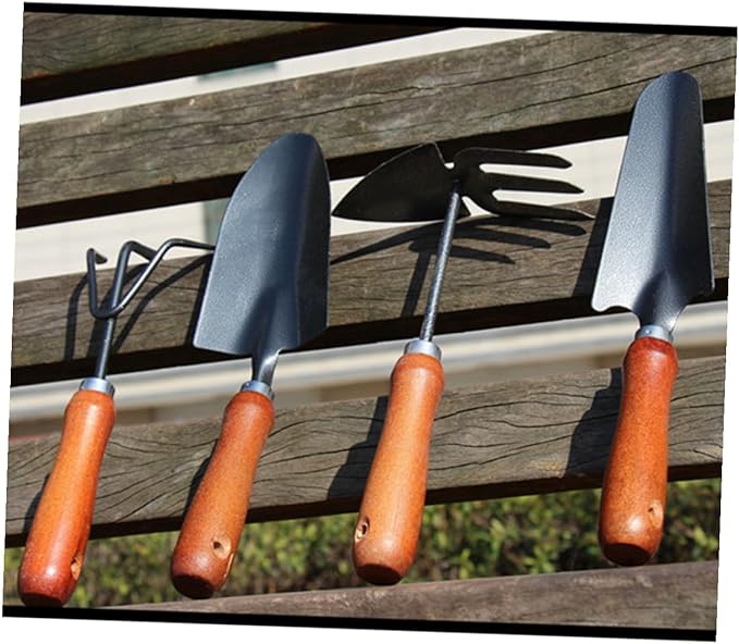4pcs Mini Garden Tool Set Thickened Iron Stoving Varnish Shovels Lightweight Planting and Weeding Tools for Gardening Lovers Transplanting Seedlings