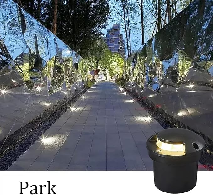 Low Voltage Underground Light Outdoor LED Recessed Ground Lights IP65 Waterproof DC12/24V Embedded Landscape Lights for Driveway Deck Step Garden Spotlight