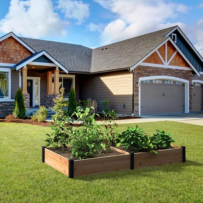 Outdoor Essentials Haven 4 ft. x 8 ft. Natural Cedar Raised Garden Bed