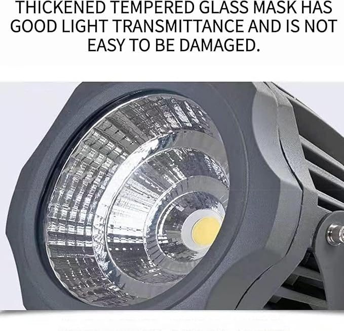 LED Beam Spotlight Outdoor COB Round Tree Lights Long Range LED Floodlights IP65 Waterproof Adjustable Angle Landscape Lamp for Wall Advertising Building Lawn(Warm White10W(AC110-220V))