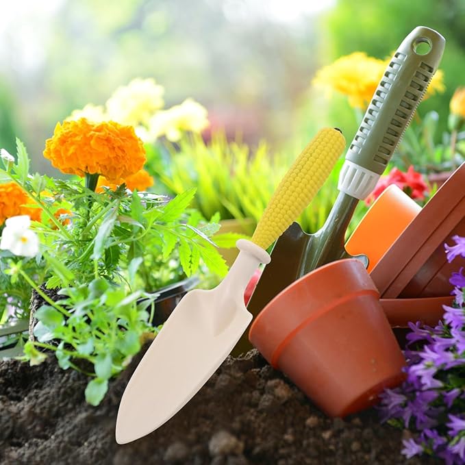 Garden Hand Trowel and Rake Tool Set for Planting Small Gardening Shovel with Measuring Scale Sturdy Outdoor Digging Tools for Garden Beds and Flower Planting