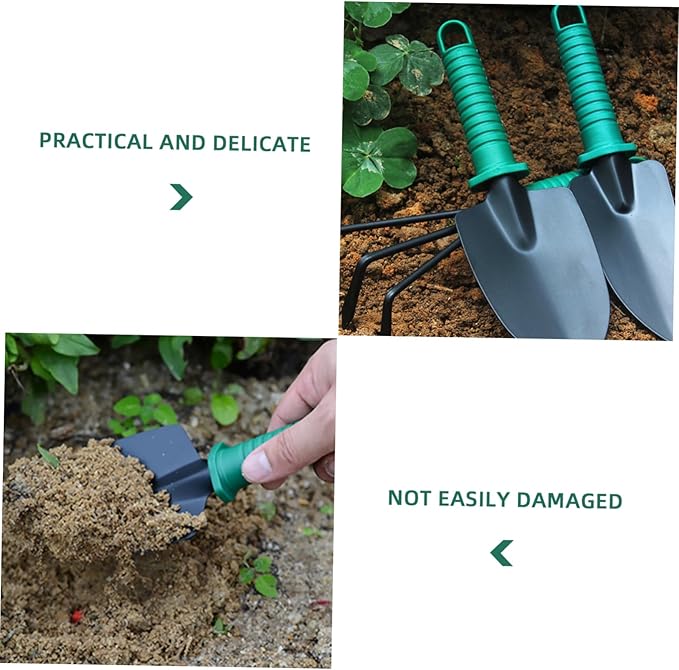 Mipcase Stainless Steel Garden Tools Set 10 Pcs with Case Perfect for Potted Plants Flower Beds and Vegetable Gardens