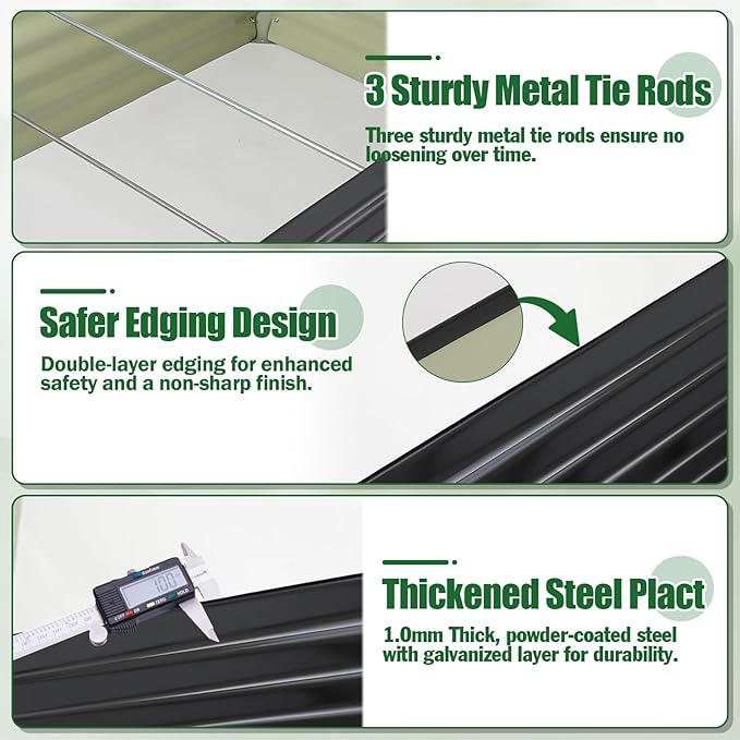 Galvanized Raised Garden Bed Kit Outdoor Patio6x3x2ft Large Rectangular Metal Planter BoxesDeep Root Box Planter for Gardening Vegetables Flowers Herbs 1 Pack Black