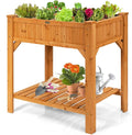 S AFSTAR Raised Garden Bed with Legs Wooden Elevated Planter Box with 8 Grids Divider &amp Protective Liner 35.5x24x36in Standing Garden Planter Bed for Vegetables Flowers Herbs on Deck Patio Backy