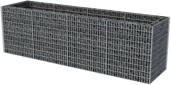Gabion Raised Bed Baskets Cage Planter Raised Beds for Garden Balcony Patio Steel 141.7x35.4x39.4