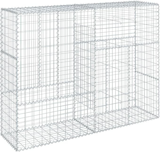 Galvanized Iron Mesh Gabion Basket with Cover 78.7x19.7x59.1 Large Outdoor Raised Garden Bed Planter Box for Landscaping Retaining Walls &amp Privacy Screens