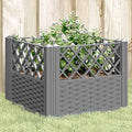 Modern Modular Garden Planter - Light Grey PP Fencing Steel Welded Wire Baskets for Raised Bed Patio Decorative Flowers and Kitchen Herbs