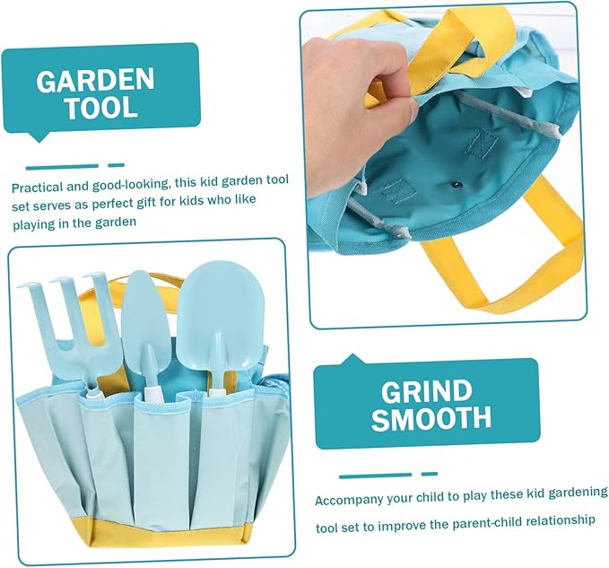 Boy Girl Gardening Tools Set Plastic Shovel Rake and Watering Can for Little Hands Lightweight and Safe for Planting Digging and Weeding Educational Outdoor Fun for Boys and Girls