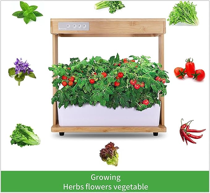 Hydroponic Growing System Plant Germination Kit with LED Grow Light Gardening 8 Pods Indoor Herb Garden for Women