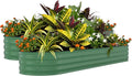 Garvee 2 Pack Galvanized Raised Garden Beds - 8x2x2ft Planter Box for Vegetables Flowers Rust-Resistant Garden Box Easy Assembly Raised Beds Durable Planters for Outdoor Plants Green