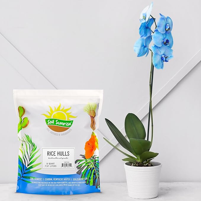 Soil Sunrise Organic Horticultural Grade Rice Hulls (8 Quarts) All-Natural Soil Amendment for Houseplants Gardening Seed Starting &amp Chicken Bedding