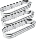 GADI Raised Garden Bed Kit 3Pack Galvanized Metal Planter Boxs Designed for Easy DIY and Cleaning Not Twist Or Rot (Silver)