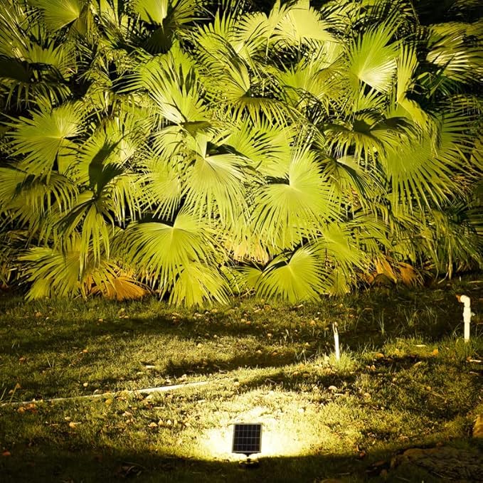 Outdoor LED Spotlight Waterproof Solar Spot Lights with Bracket Security Tree Light-Operated Adjustable IP65 Clip Lamp for Granary Courtyard Garden Pathway Landscape