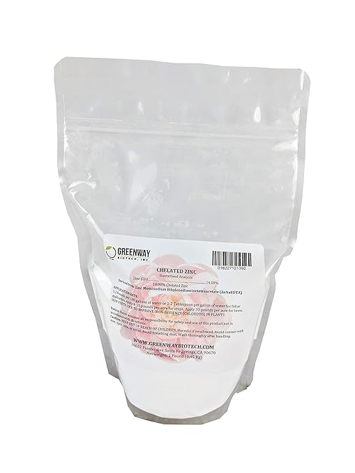 Greenway Biotech Inc. Chelated Zinc EDTA Hydroponics Zinc Fertilizer 100% Water Soluble (1 Pound)