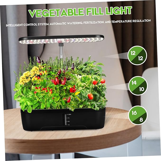 SUPVOX 1Set Indoor Plant Hydroponic System Kit Intelligent Gardening System with LED Grow Light Automatic Watering Fertilization Indoor Gardening Compatible