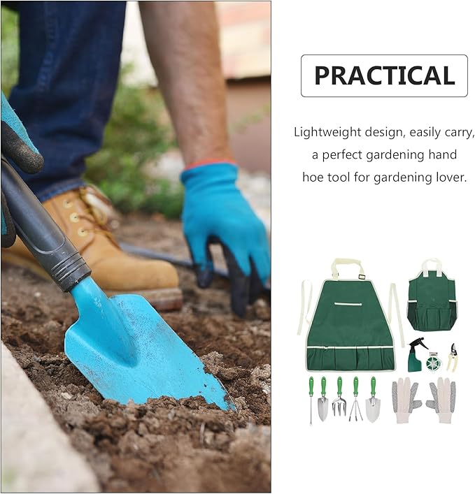 11pcs Stainless Steel Garden Hand Tool Set with Pp Handles Portable Weeding Shovel and Flower Transplanting Kit for Outdoor Planting and Lawn Care