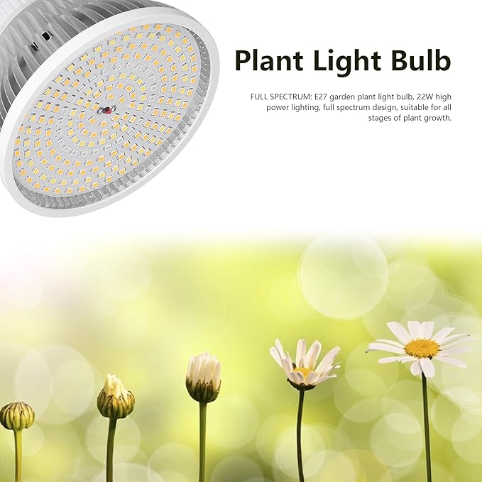 E27 Garden Plant Light Bulb22W Full Spectrum LED Grow Lamp 200LED for Garden Greenhouse Courtyard Balcony AC85V to 285V