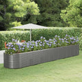 YAFF Raised Garden Bed - Large Metal Planter Box for Vegetables Outdoor Planter Boxes Kit Galvanized Steel Gray 218.1x39.4x26.8 Powder-Coated Steel